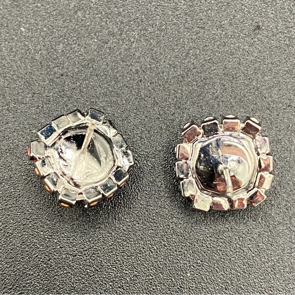 Blush Pink Sparkly Stud Earrings - Picture 6 of 10